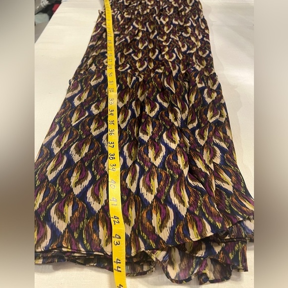 TAYLOR Navy/violet multi halter‎ neck chiffon tiered dress size 8. - Picture 14 of 14